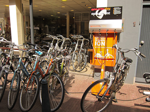 You can recharge your electric bike at some bicycle shops. Photo © Holland-Cycling.com